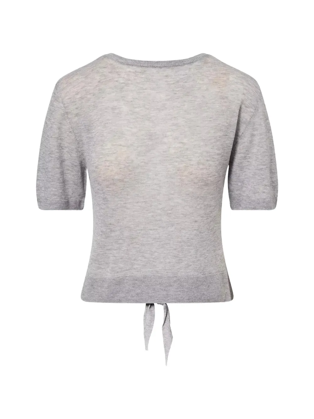 GANNI open-back tie-fastening blouse - Grau