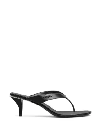 Gucci Vittoria Leather Sandals | Black | FARFETCH