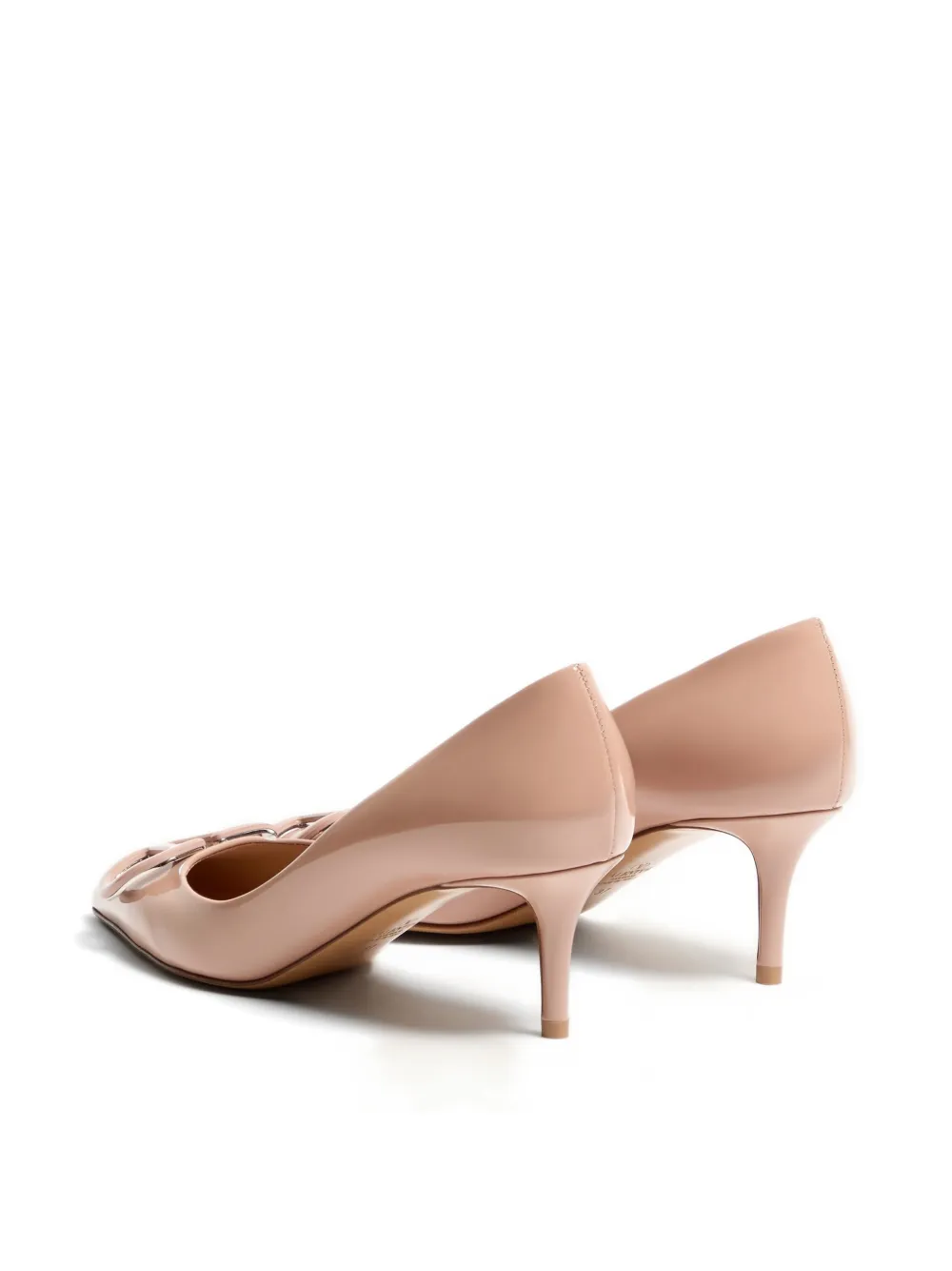 Valentino Garavani VLogo Signature patent-leather pumps 60mm Beige