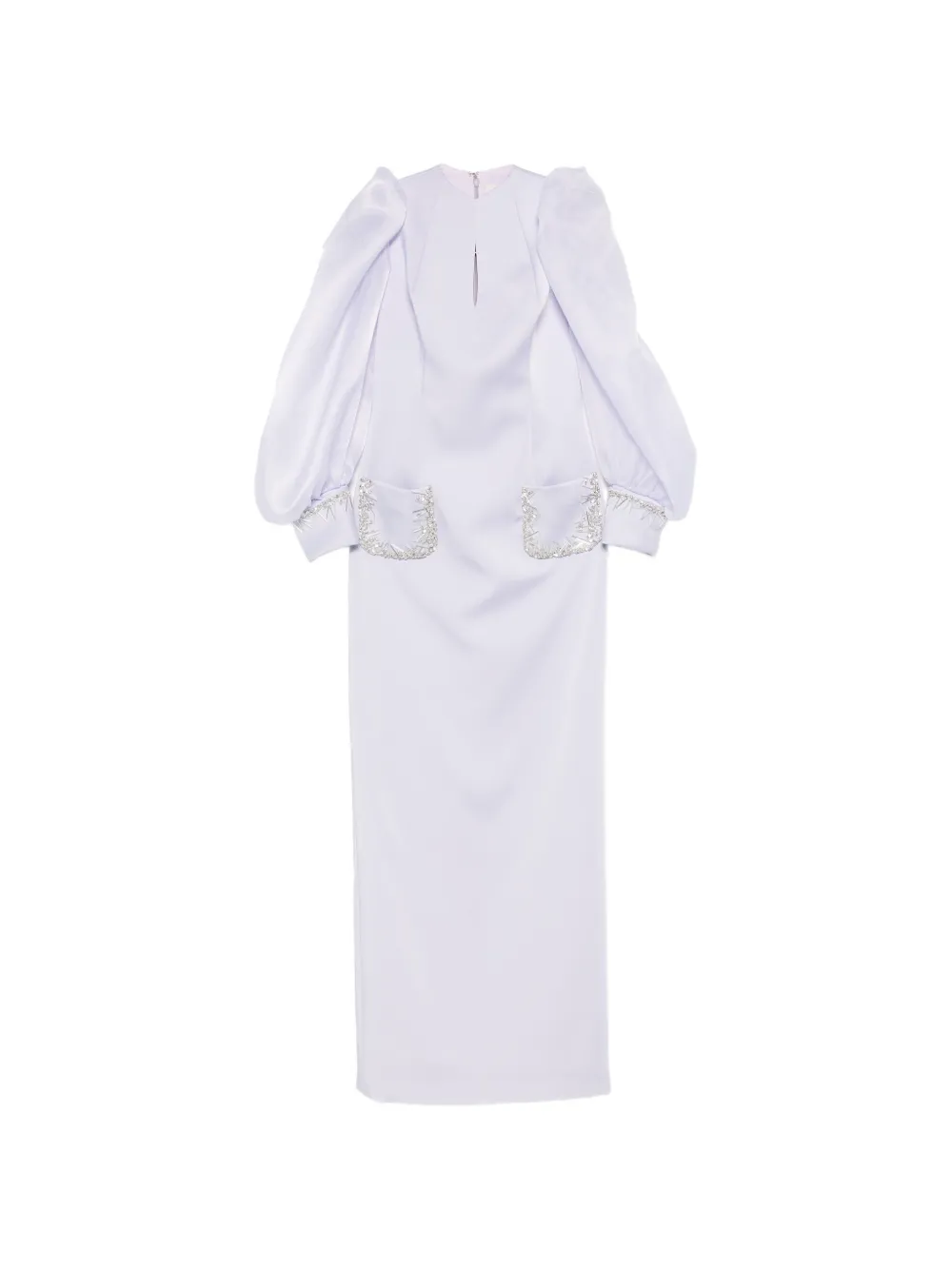 JEAN-LOUIS SABAJI crystal-embellished puffed-sleeve dress - Viola