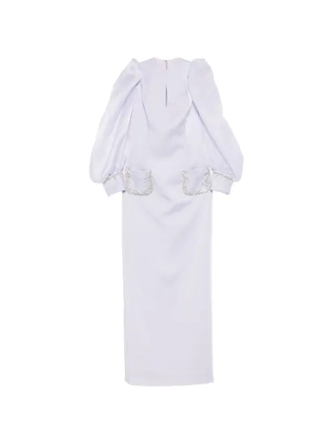 JEAN-LOUIS SABAJI crystal-embellished puffed-sleeve dress