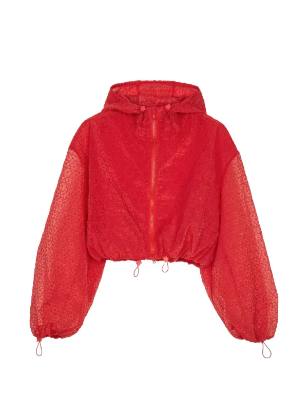 Cecilie Bahnsen Aisha Hooded Jacket in Red