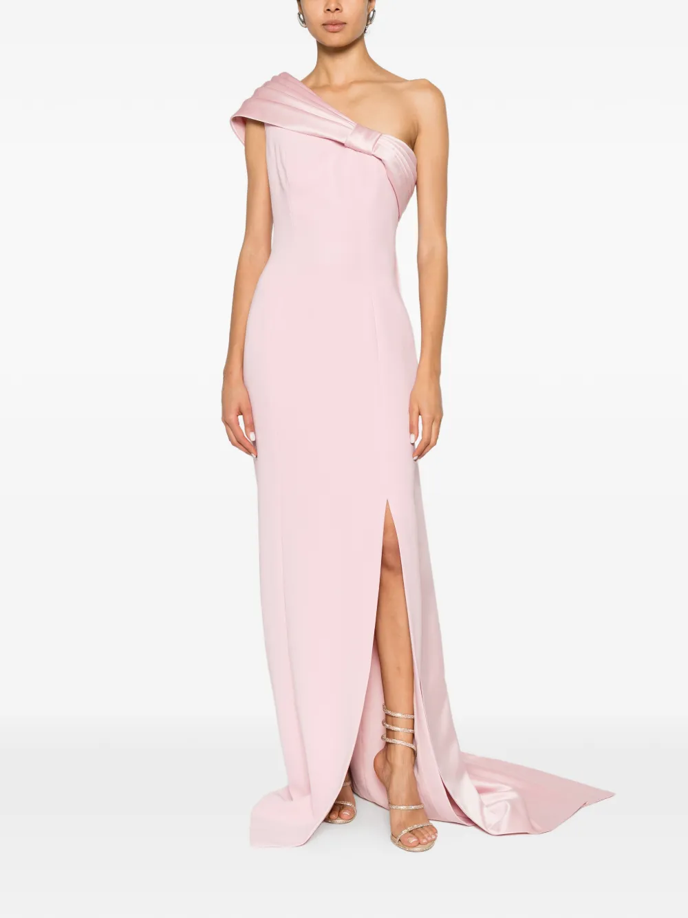 JEAN-LOUIS SABAJI Crêpe avondjurk met strikdetail Roze