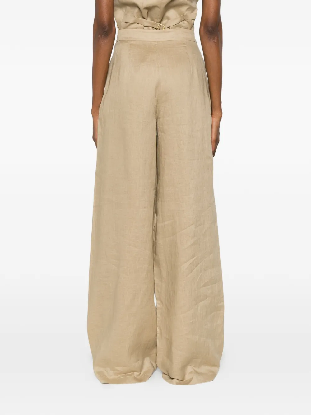 Max Mara Metapioca palazzo broek met rits Beige