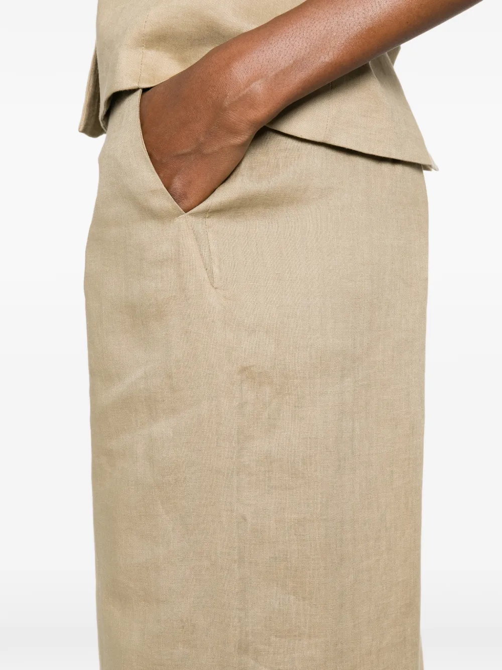 Max Mara Metapioca palazzo broek met rits Beige