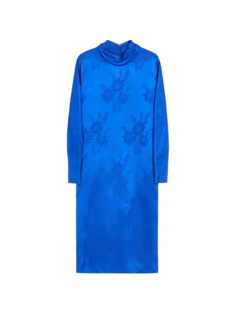 Valentino Garavani midi dress in shiny-matte flowerism sunflowers jacquard