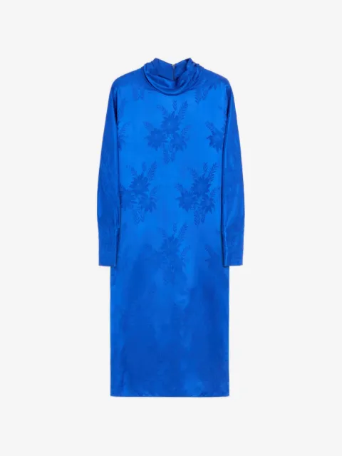 Valentino Garavani midi dress in shiny-matte flowerism sunflowers jacquard