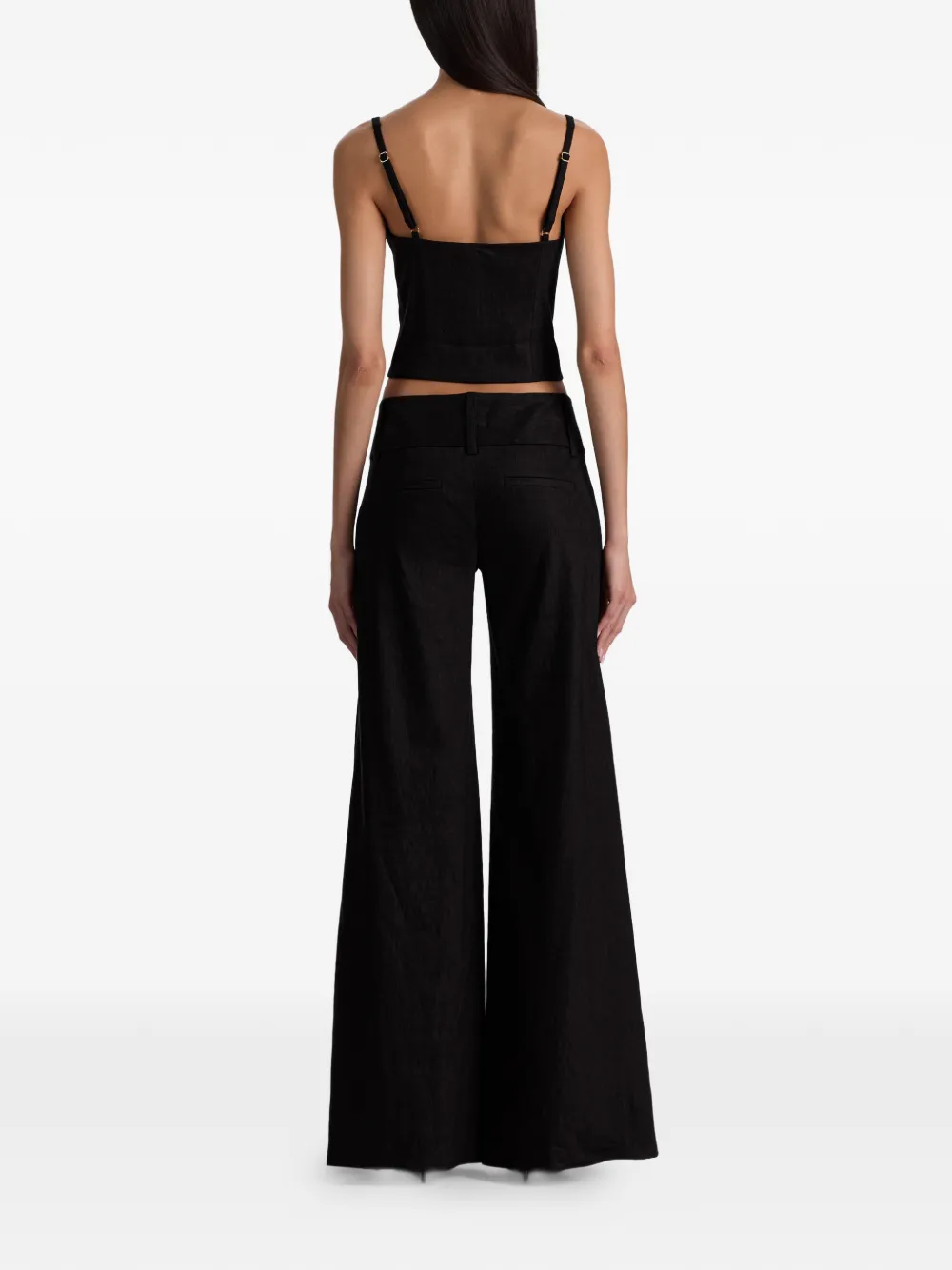 alice + olivia broek met wijde pijpen Zwart