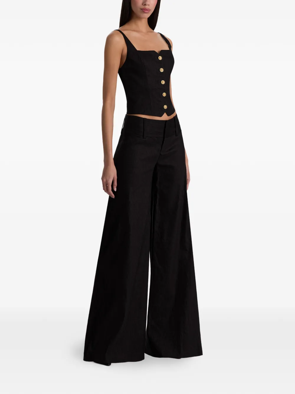alice + olivia broek met wijde pijpen Zwart
