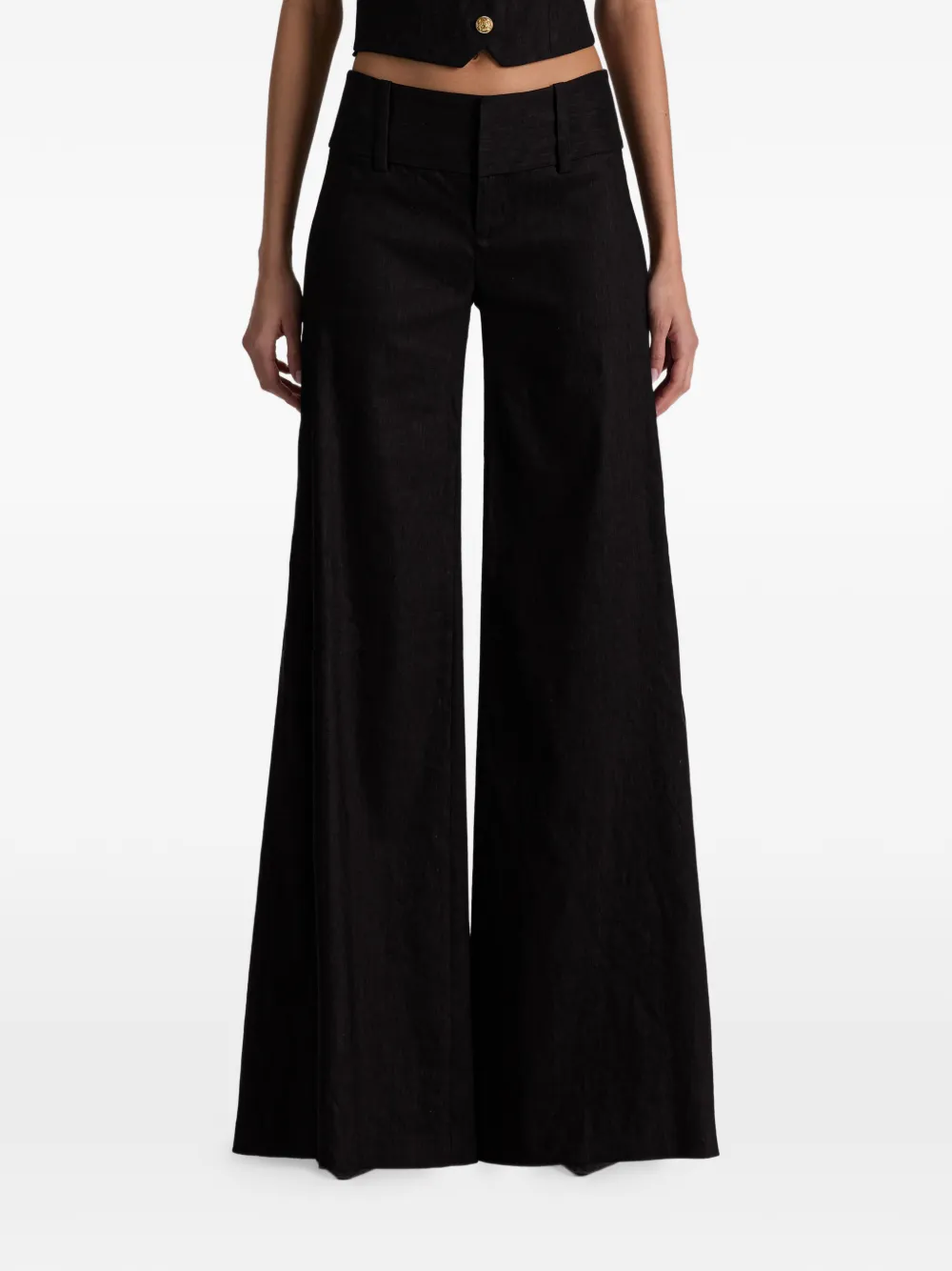 alice + olivia broek met wijde pijpen Zwart