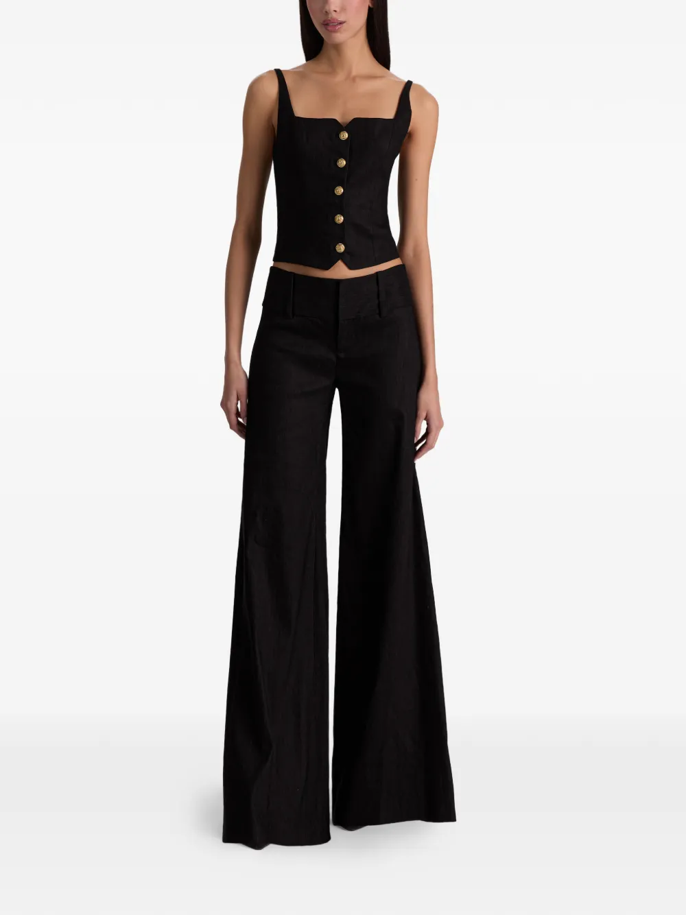 alice + olivia broek met wijde pijpen Zwart