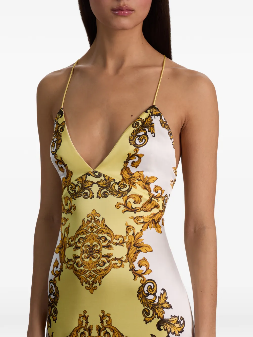 alice + olivia Milta maxi-jurk met barokprint Geel