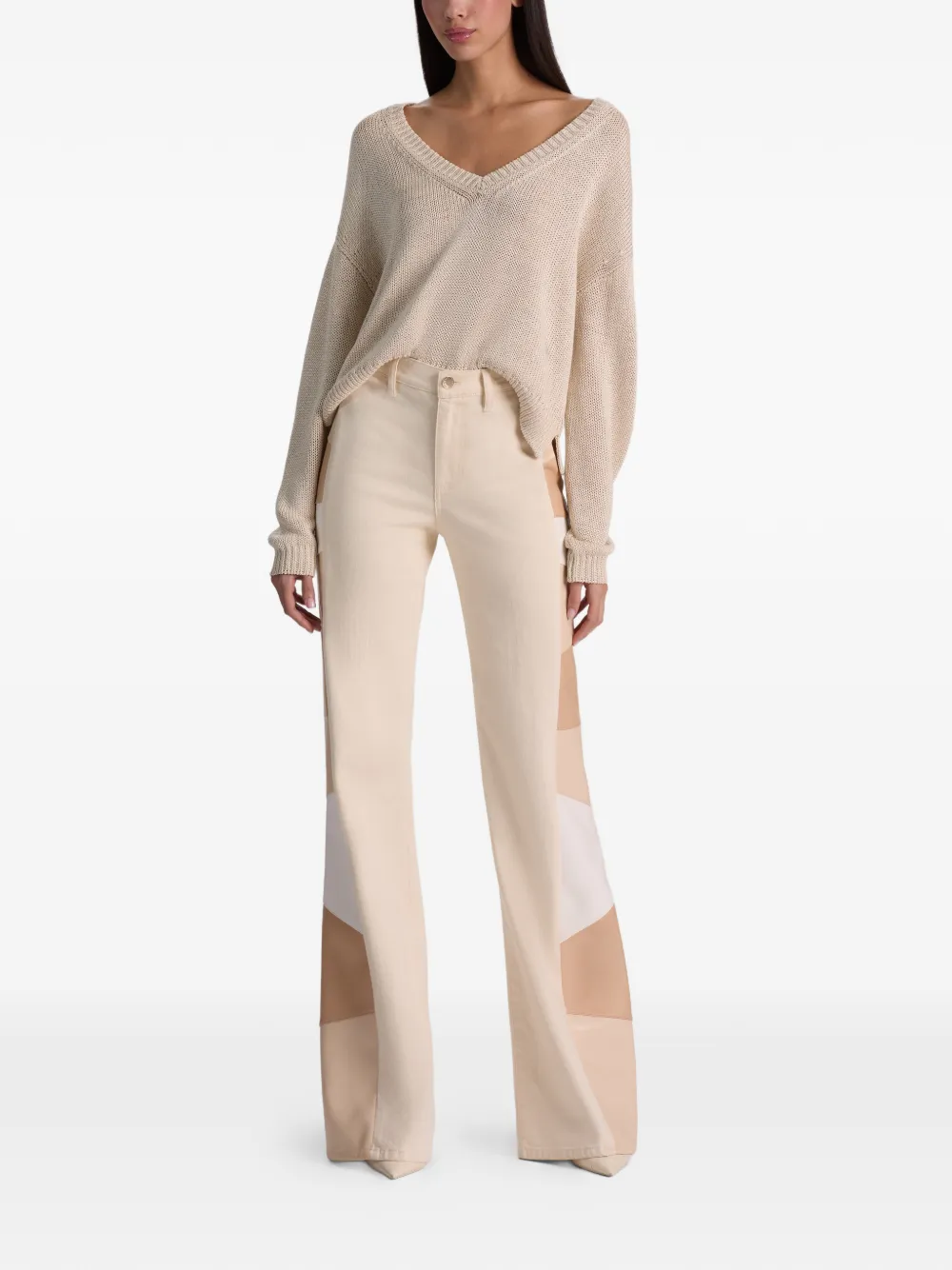 alice + olivia Beautiful jeans met patchwork Beige
