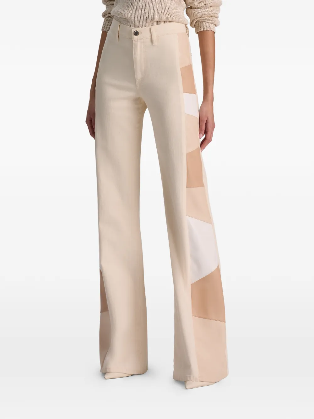 alice + olivia Beautiful jeans met patchwork Beige
