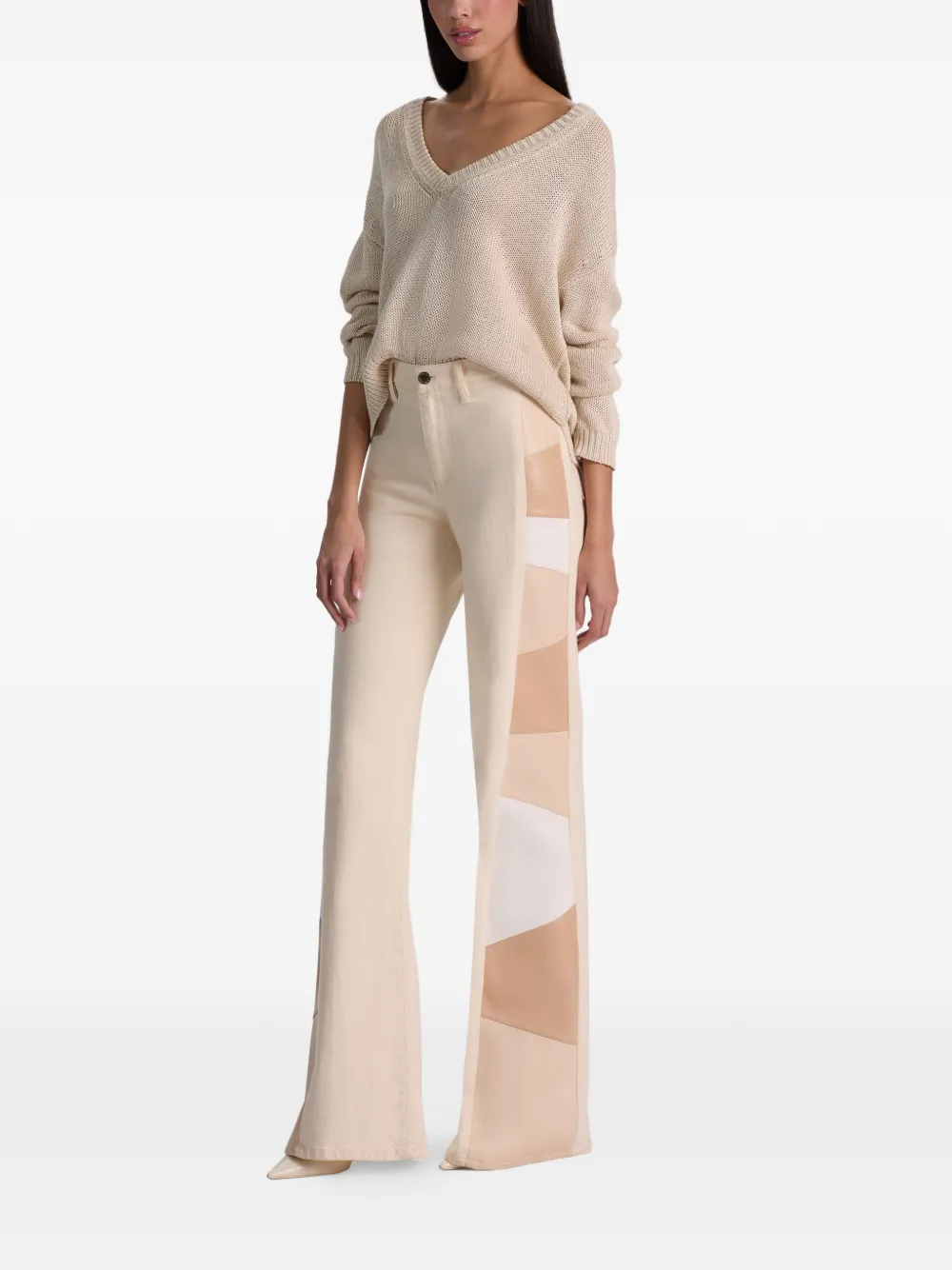 alice + olivia Beautiful jeans met patchwork Beige