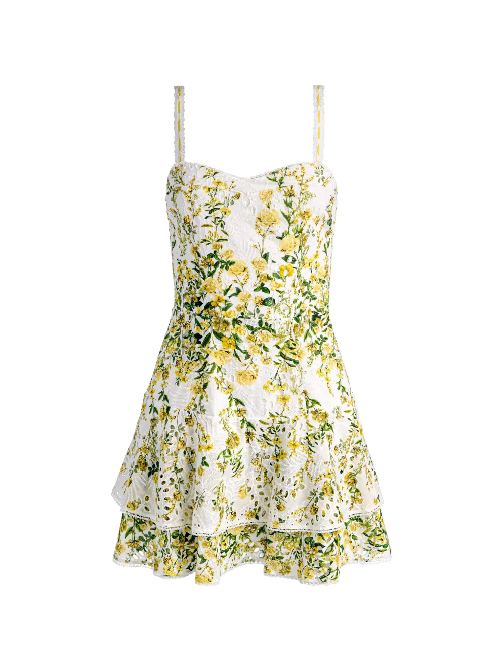 alice + olivia Meredith floral-pattern mini dress - Bianco