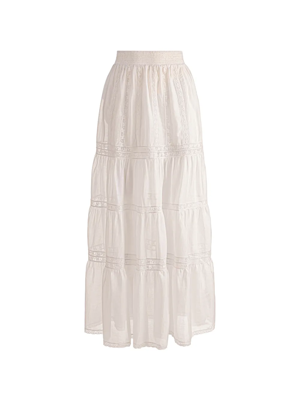 alice + olivia Kathryn lace-trim maxi skirt - Weiß