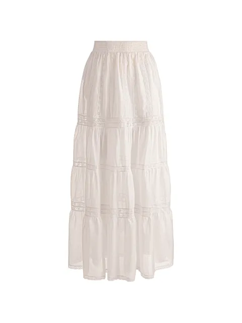 alice + olivia Kathryn lace-trim maxi skirt