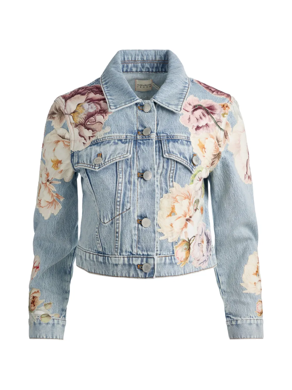 alice + olivia Chloe floral-print denim jacket - Blu