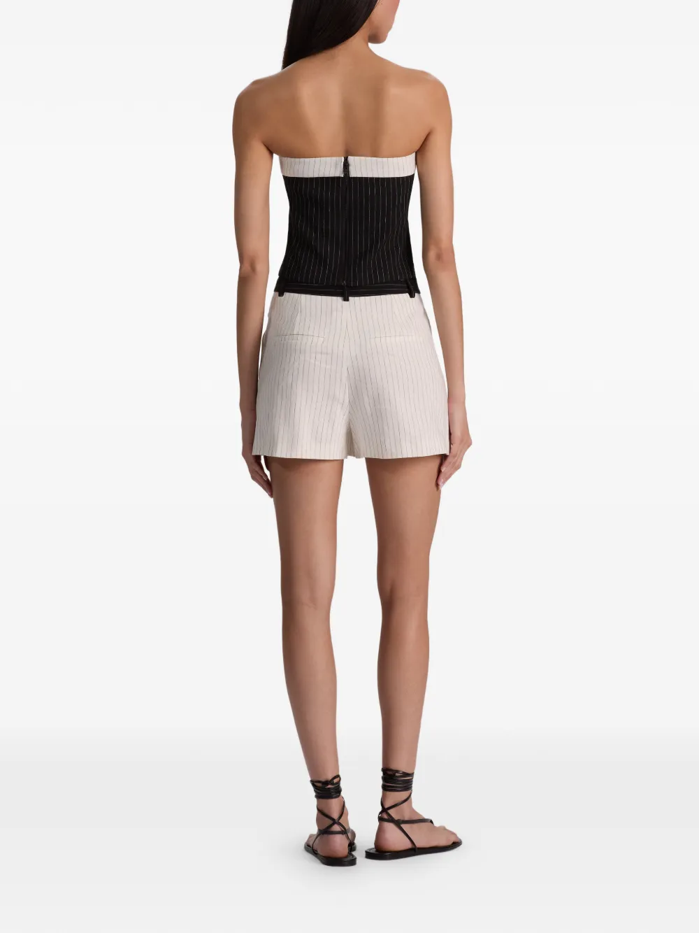 alice + olivia Conry gestreepte shorts Beige