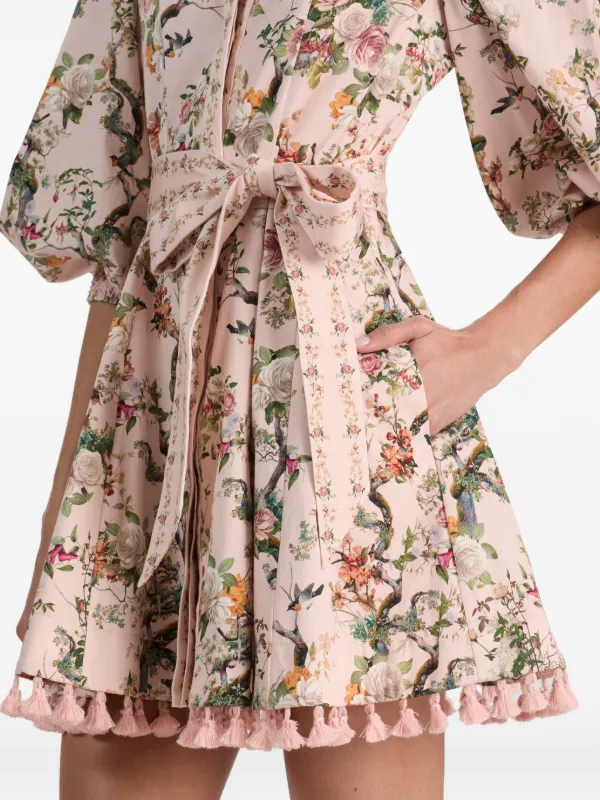 alice and olivia pink floral dress Alice + Olivia Lucy Floral-pattern Mini Dress