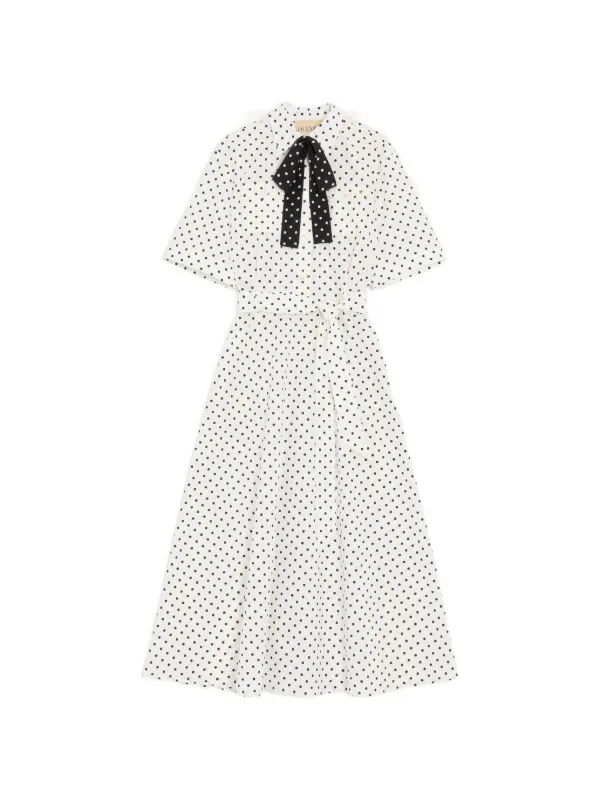 valentino midi dress Valentino Poplin Plusdepois Print Midi Dress Woman White/ Black 44