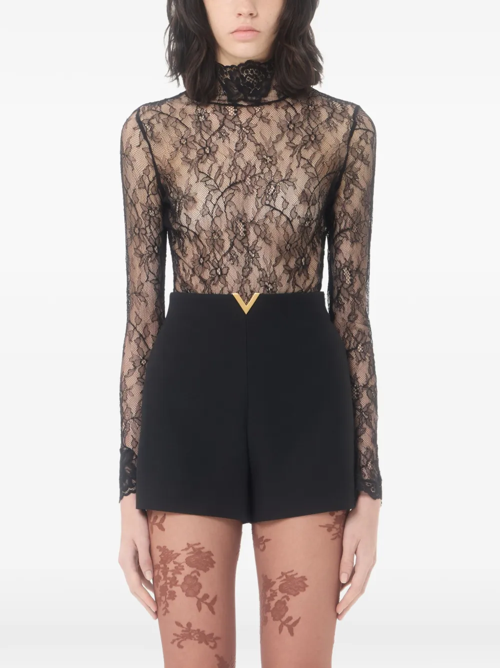 Valentino Garavani Kanten body Zwart