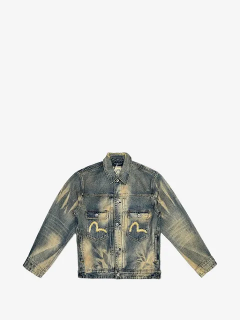 EVISU Seagull Jeansjacke mit abstrakter Waschung