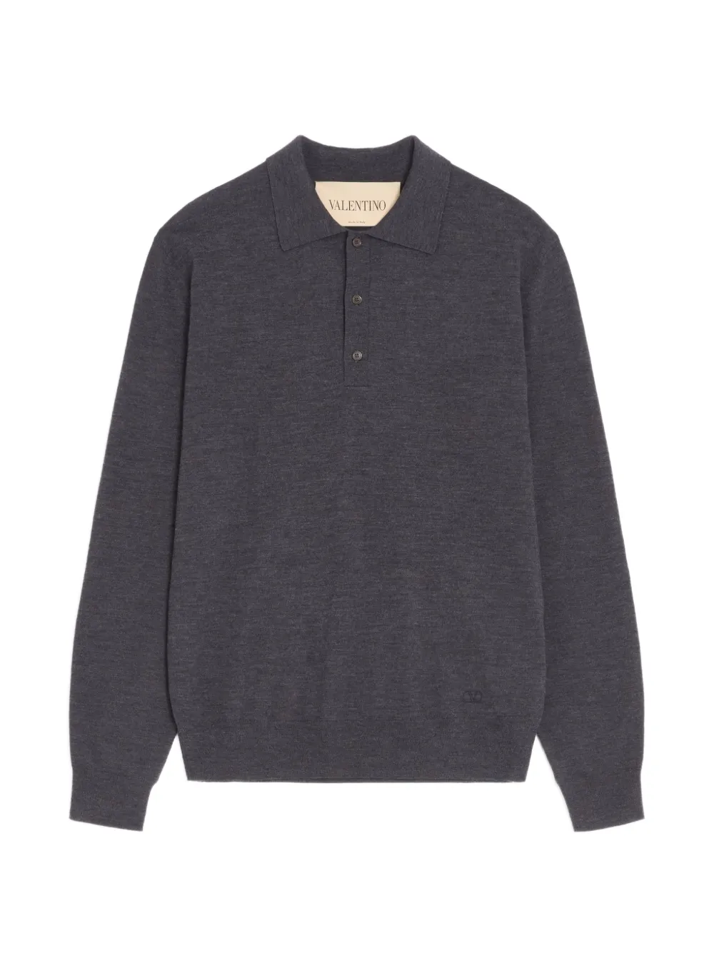 Valentino Garavani wool polo with VLogo embroidery - Grigio