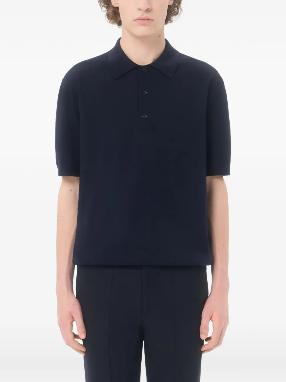 Valentino Garavani Wollen poloshirt met VLogo-borduurwerk Blauw