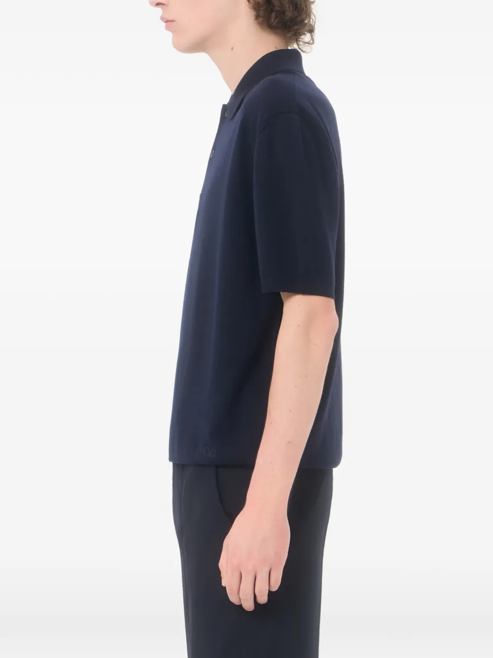 Valentino Garavani Wollen poloshirt met VLogo-borduurwerk Blauw