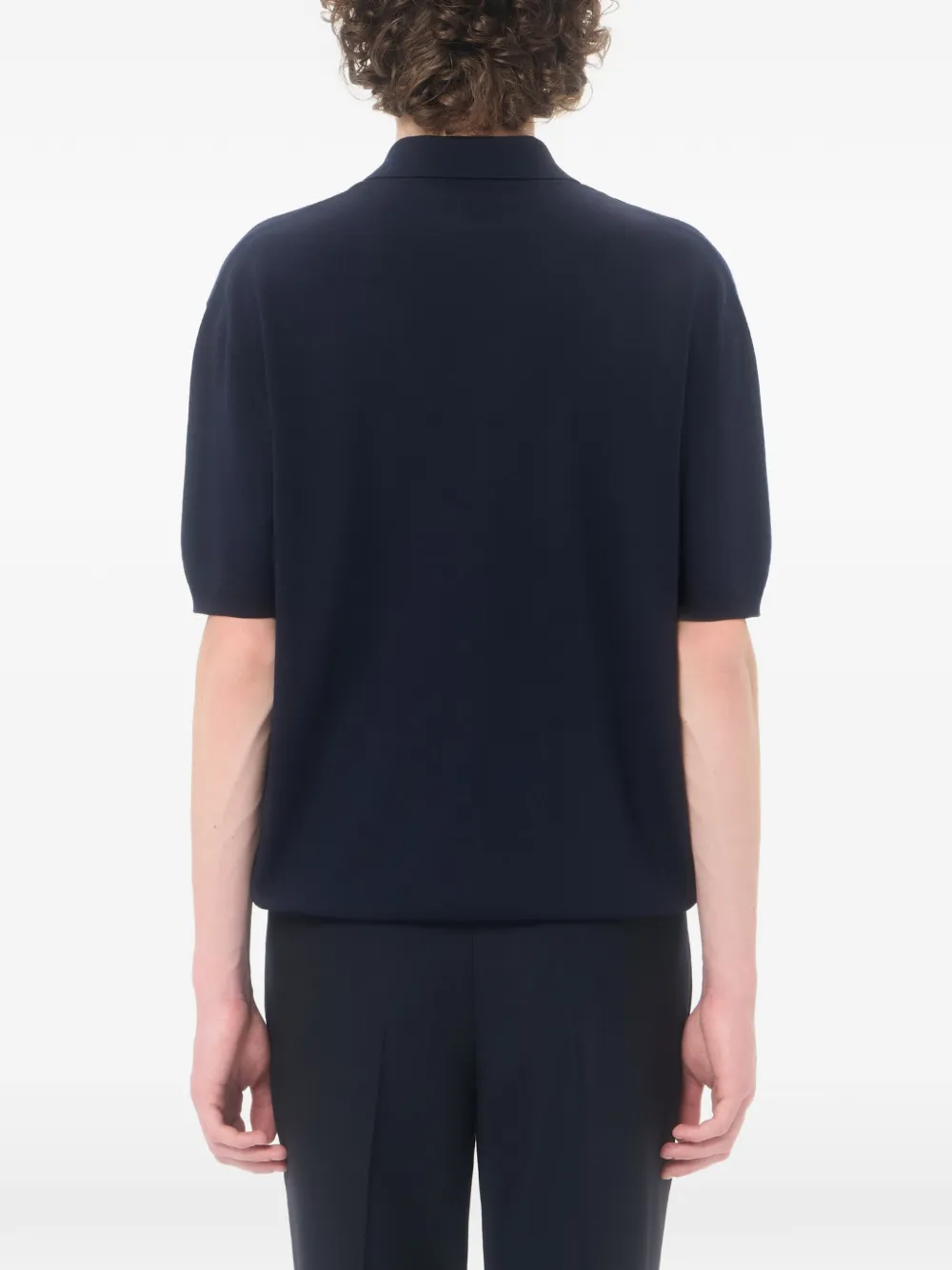 Valentino Garavani Wollen poloshirt met VLogo-borduurwerk Blauw