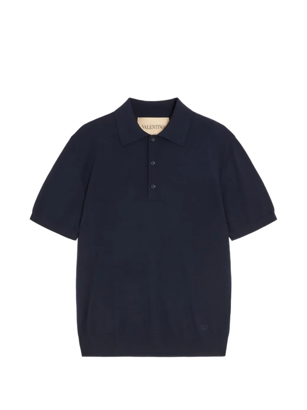 Valentino Garavani wool polo with VLogo embroidery - Blu