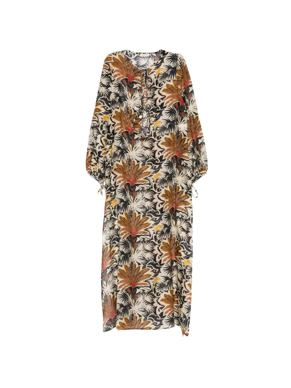 Anjuna floral-print cotton beach dress - Nude