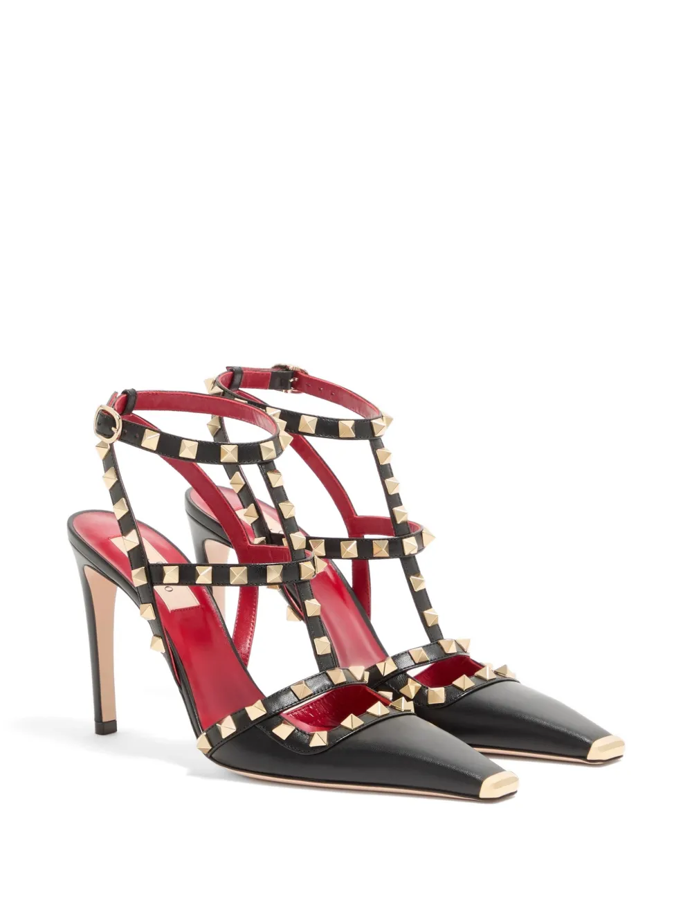 Valentino Garavani Rockstud kidskin pumps 100mm Zwart