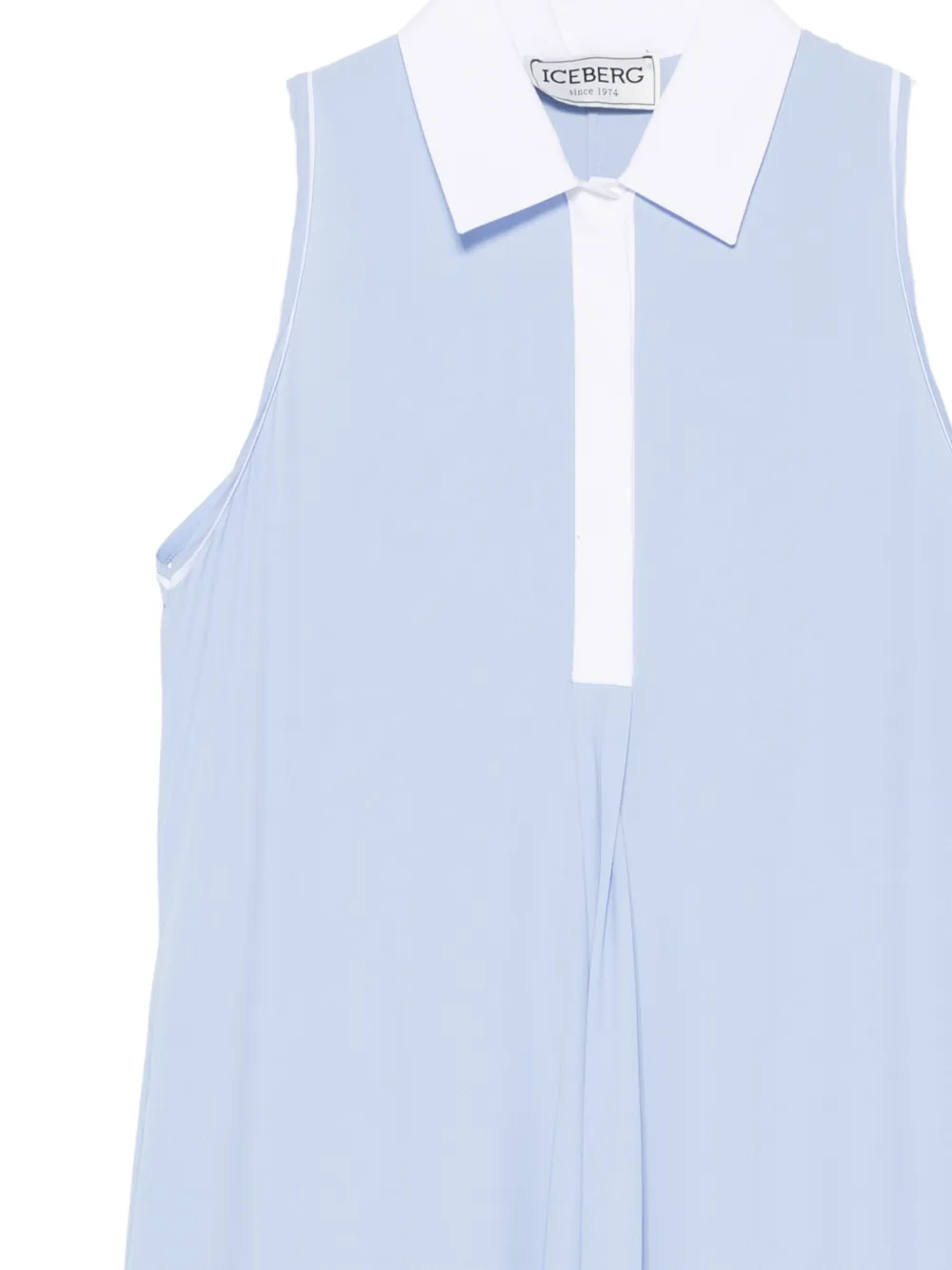 Iceberg Mouwloze jurk met contrasterende kraag Blauw