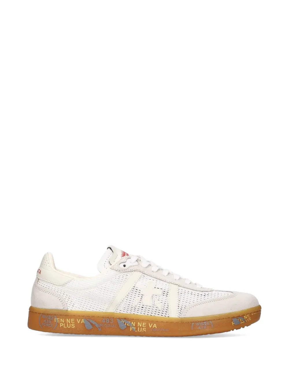 Premiata Bonnie mesh-panel suede sneakers - Nude