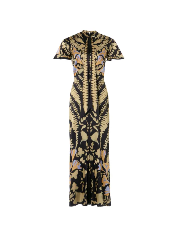 temperley london silk dress $3880 Temperley London Satin Panel Lilith Runway Gown in Lavender Blue
