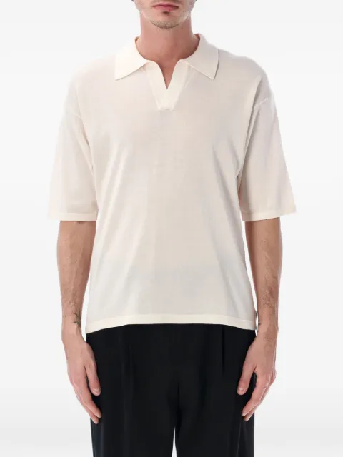 Roberto Collina fine-knit V-neck polo shirt