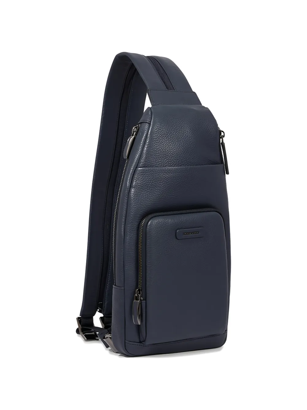 PIQUADRO Verstelbare iPad tas van bewerkt leer Blauw