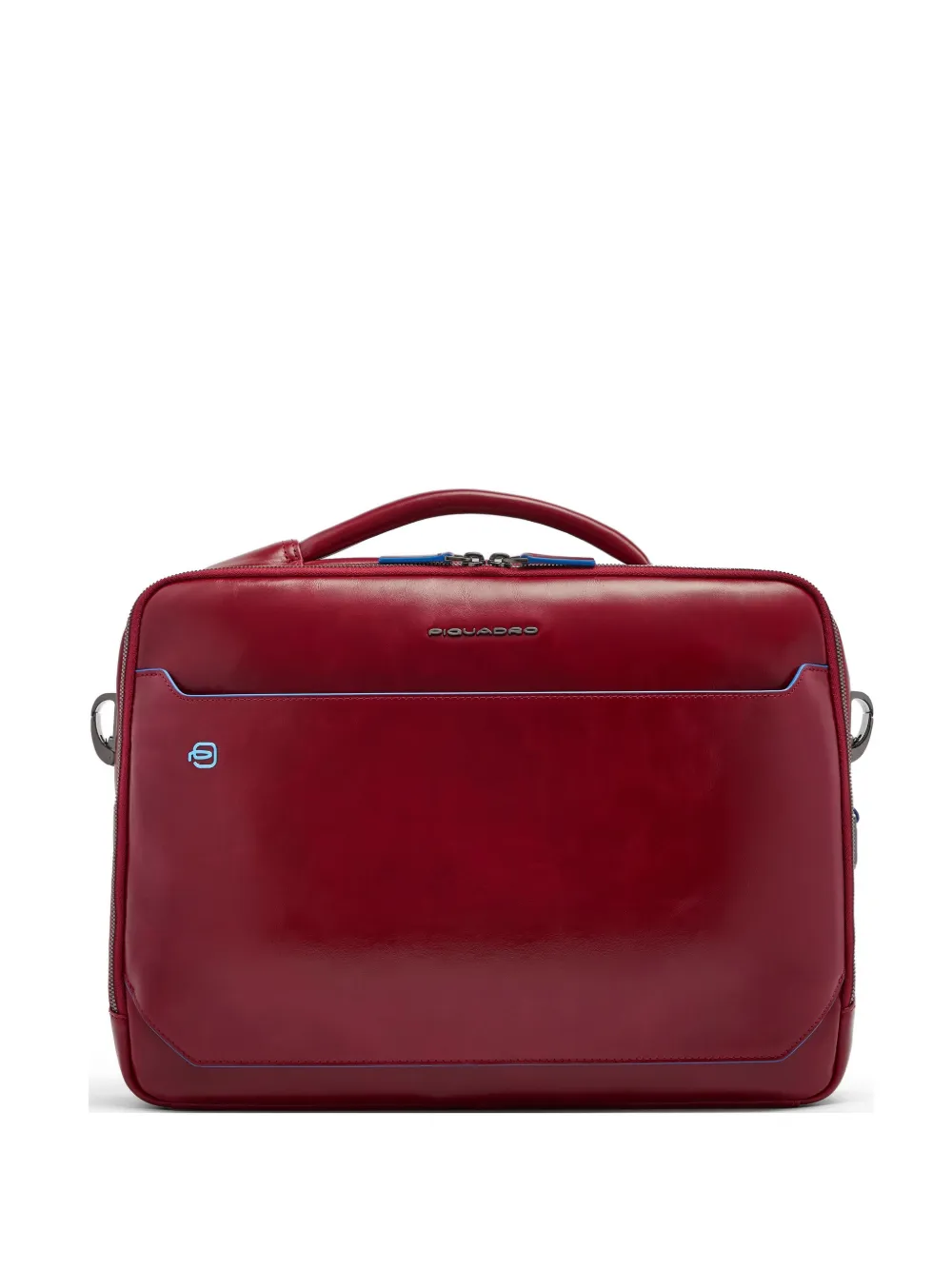 PIQUADRO logo-lettering leather laptop bag - Rot