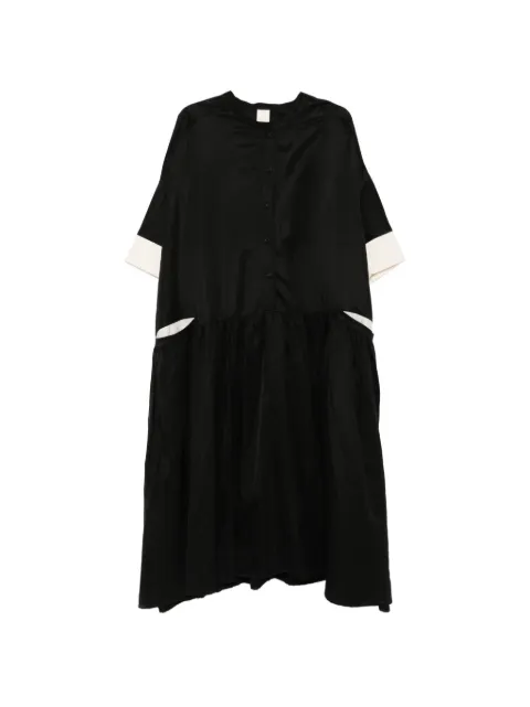 SOH contrast-cuff gathered maxi dress