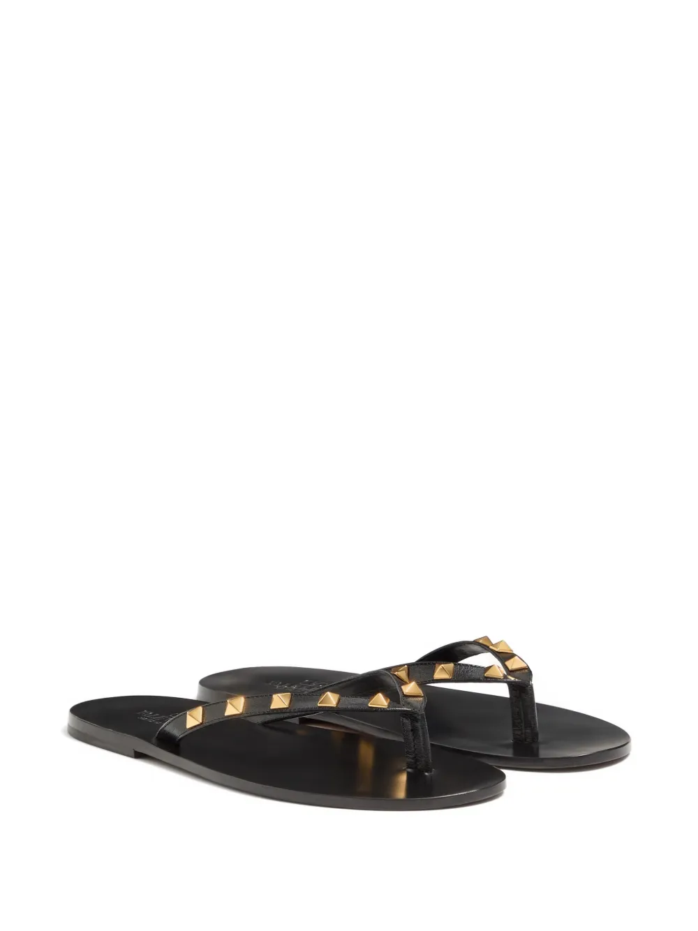 Valentino Garavani Rockstud kidskin flip-flops Zwart