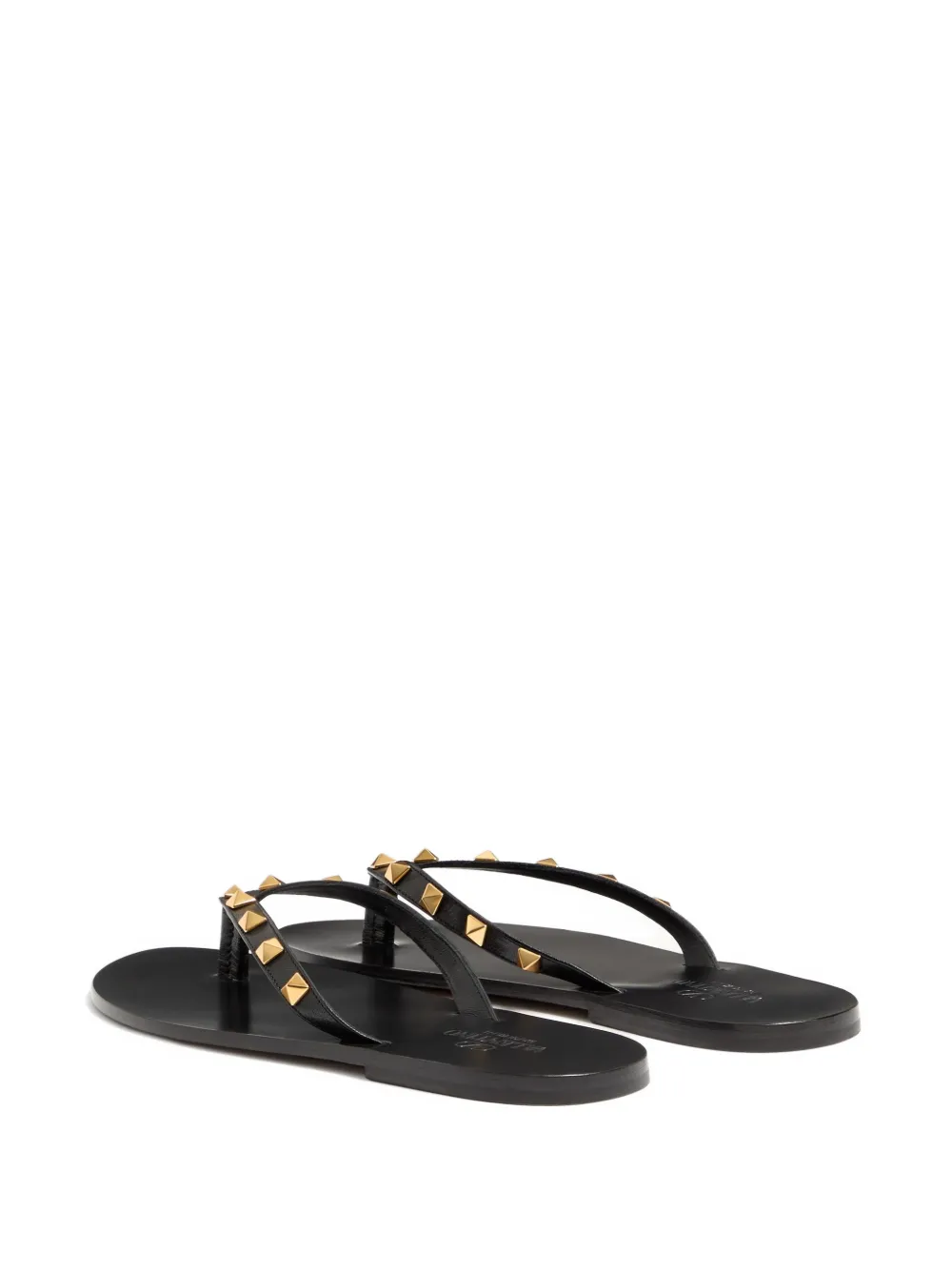 Valentino Garavani Rockstud kidskin flip-flops Zwart