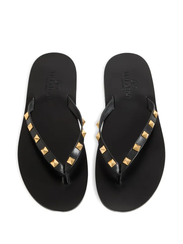 Valentino Garavani ロックスタッズ ゴートスキン サンダル | ブラック
