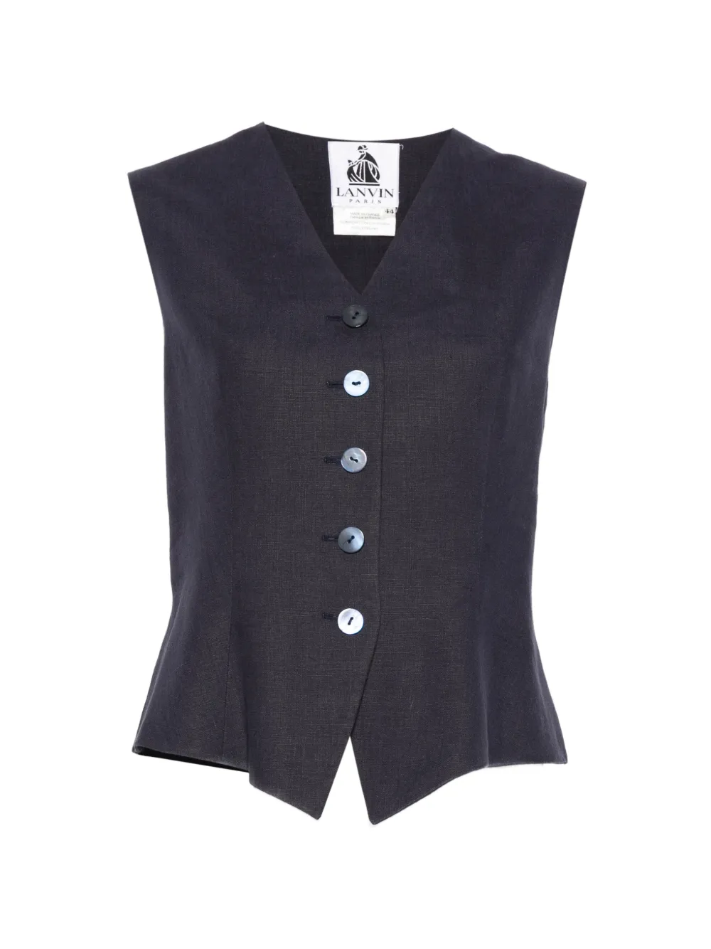 Lanvin Pre-Owned 2000s V-neck button-up waistcoat - Blu
