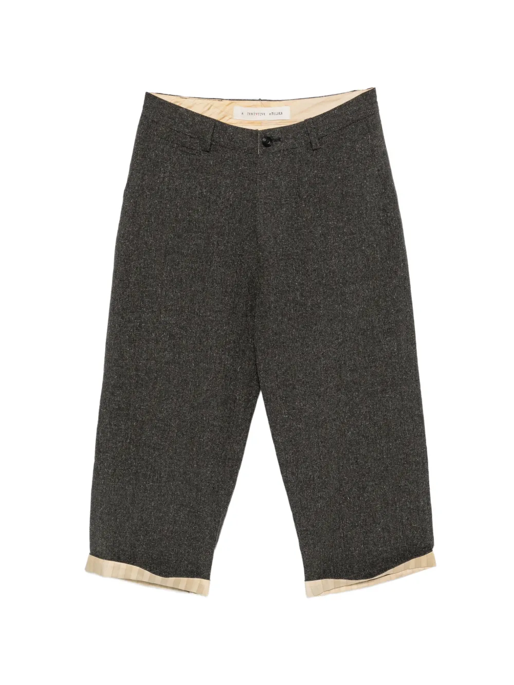 A Tentative Atelier check-pattern buckle-detail trousers - Marrone