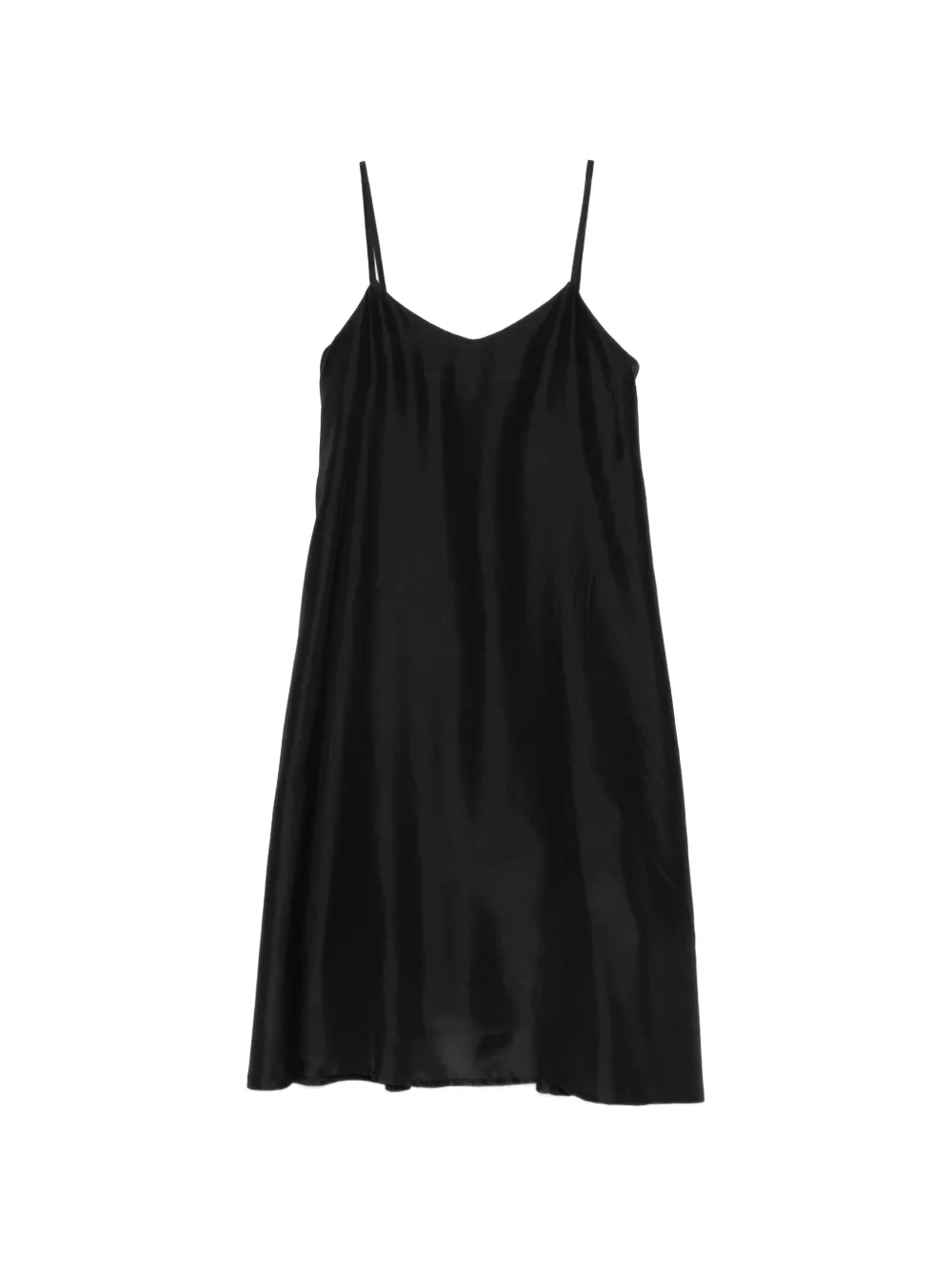 A Tentative Atelier satin-finish A-line dress - Nero