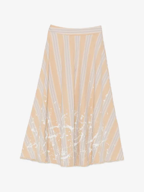 A Tentative Atelier stripe-print paint-splatter skirt