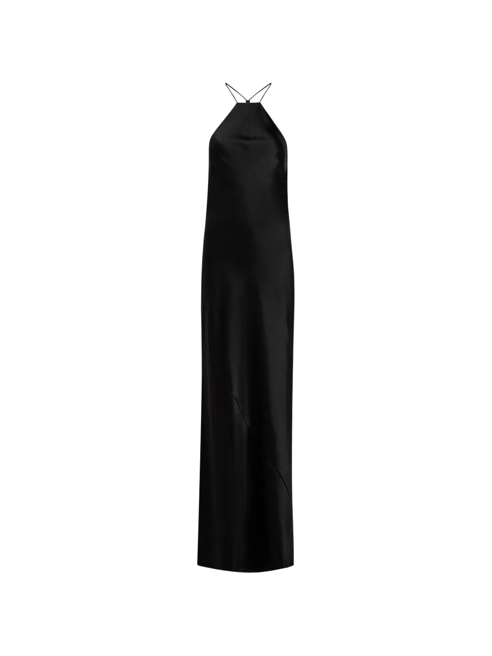 DELOS halterneck satin maxi dress - Nero